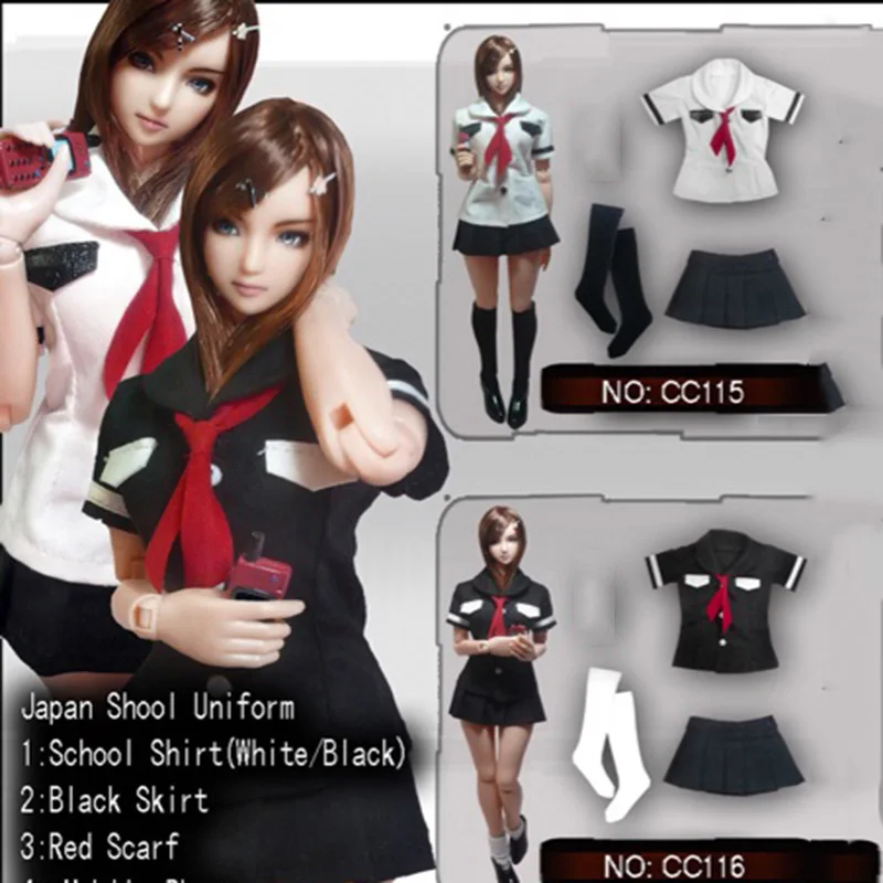 

CC115 CC116 1/6 Scale DOLLSFIGURE Gothic Summer Japan School Girl Uniform Costume for 12" Action Figure DIY