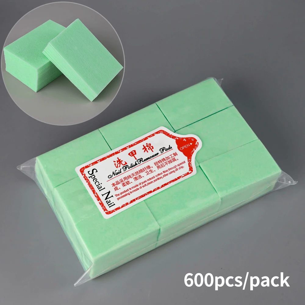 1000/500/100pcs Nail Wipe 100% Cotton Pads Lint Free Gel Nail thumbnail 8