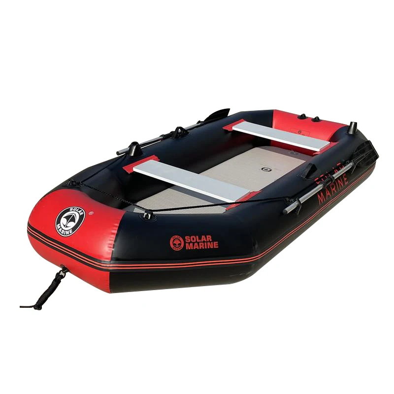 factory wholesale durable inflatable kayak 2 person fishing canoe boat Solar Marine 4 Person Inflatable Kayak PVC Fishing Boat Portable and Wear-resistant Canoe with Air Mat Floor Factory Outlets