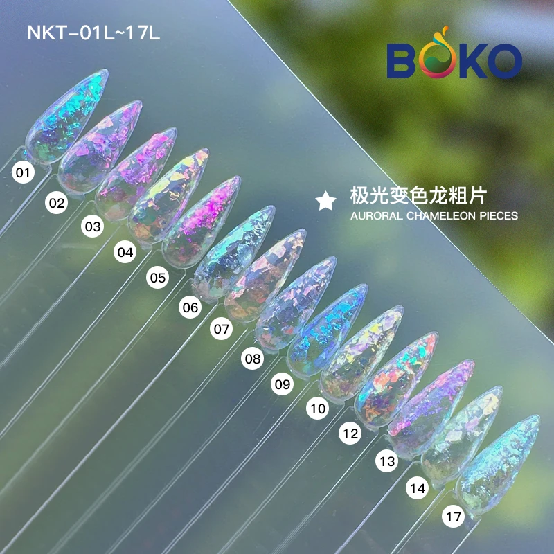 BOKO 1pc Aurora Opal Nail Flake Nail Design Mermaid Opal Irregular Sequins Holographic Flakes DIY Manicure Pigment