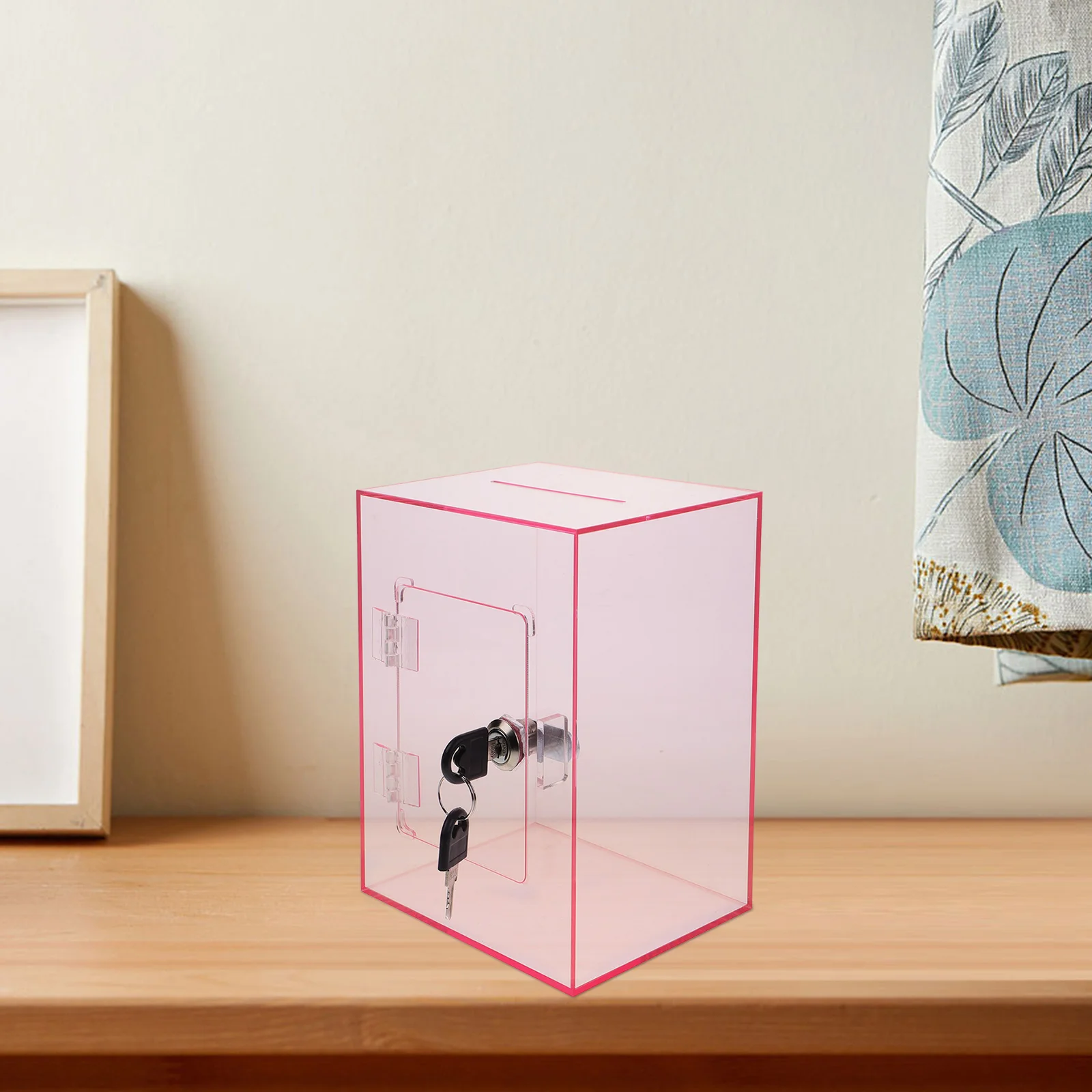 Acrylic Material Safe Wear Resistance Money Boxes Clear Acrylic Box With Lock Donation Box For Suggestion Box With Lock Complain 3
