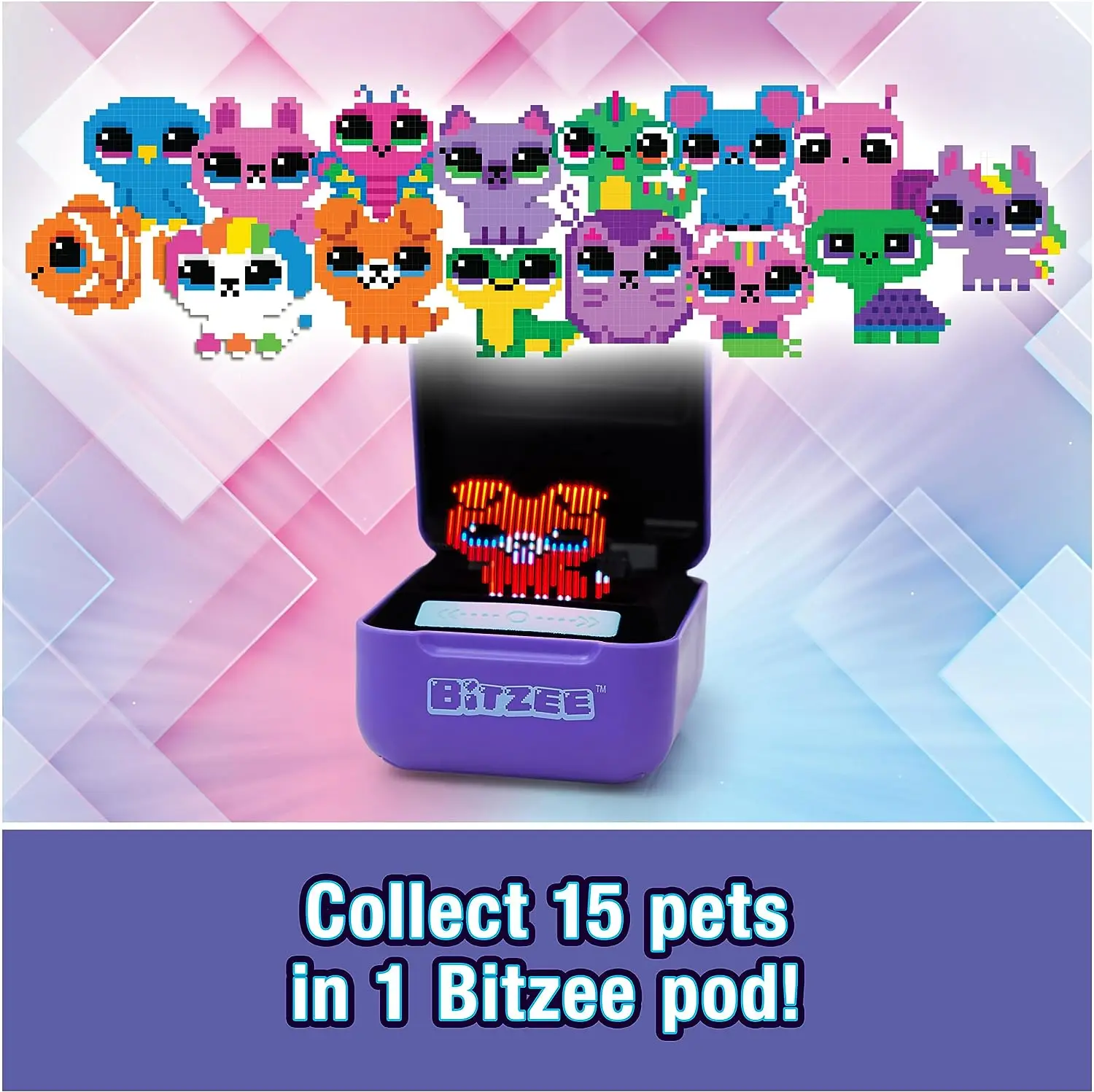 Interactive Toy Digital Pet with 15 Animals Inside, Virtual Electronic Pets React to Touch, Kids Toys for Girls and Boys