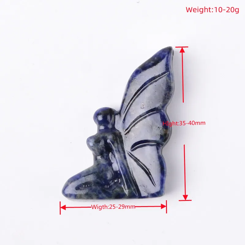 1PC Natural Stone Butterfly Faery Figurine Reiki Polished Crafts Small Decoration Home Decor Christmas Present Souvenir 6