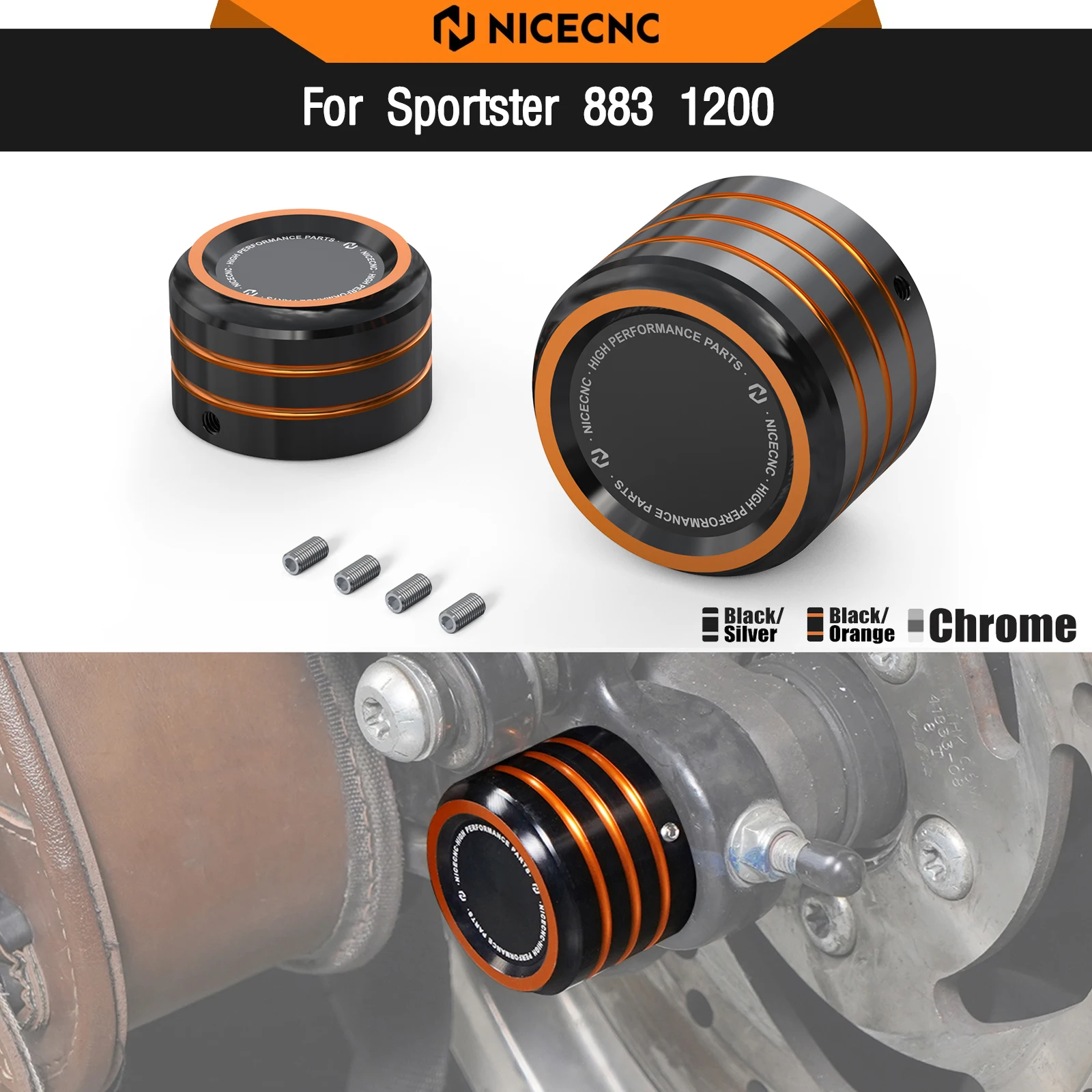 Für Harley Sportster 883 Low XL883L 2005–2022, Hinterachsmutterabdeckungen, Sportster 1200 Custom XL1200C Iron 883 1200 XL883N XL1200NS