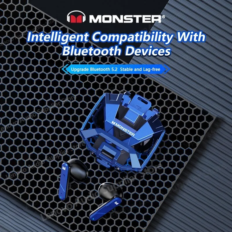 Choice Monster 블루투스 5.2 무선 게이밍 헤드셋, 장거리 소음 차단 헤드폰, HIFI 스테레오 음악 이어버드, XKT09