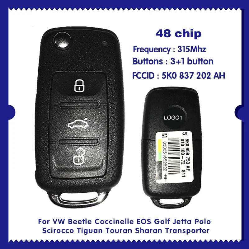 

5K0 837 202 AH 48 чип 434 для VW Beetle Coccinelle EOS Golf Jetta Polo Scirocco Tiguan Touran Sharan, транспортер CN001050