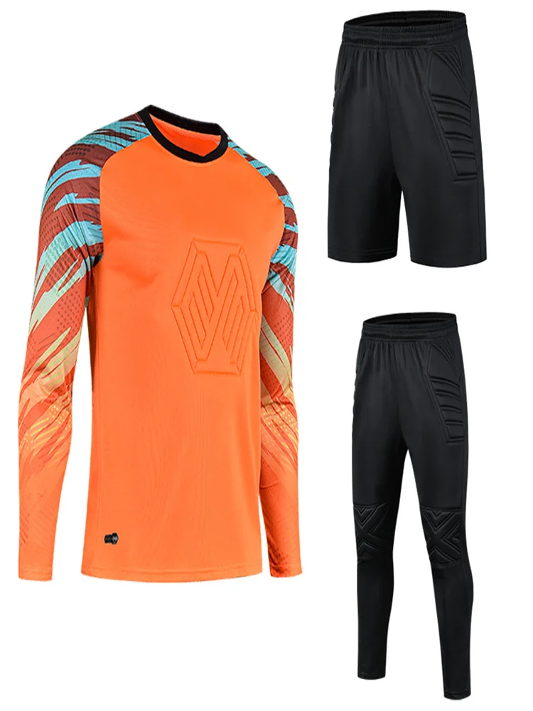 Goalkeeper Jersey & Pants Football Adult Kids Long Sleeve Soccer Sets