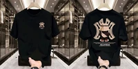 Fashion Bear Print Heavy Cotton Round Neck Short Sleeve T-shirt Men's Summer American Fashion Brand Ins Half Sleeve Loose Top 4