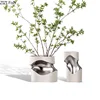 Creative Curved Gold Waist Ceramic Vase Modern Floral Vases Desk Decoration Artificial Flowers Decorative Flower Arrangement 5