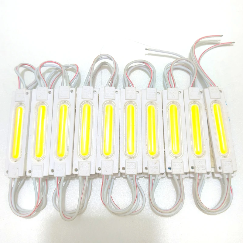 20PCS/lot 12V Multicolour Led Modules COB Light for Backlight Shop Banner Waterproof IP65 Christmas Decorations White Warm Blue