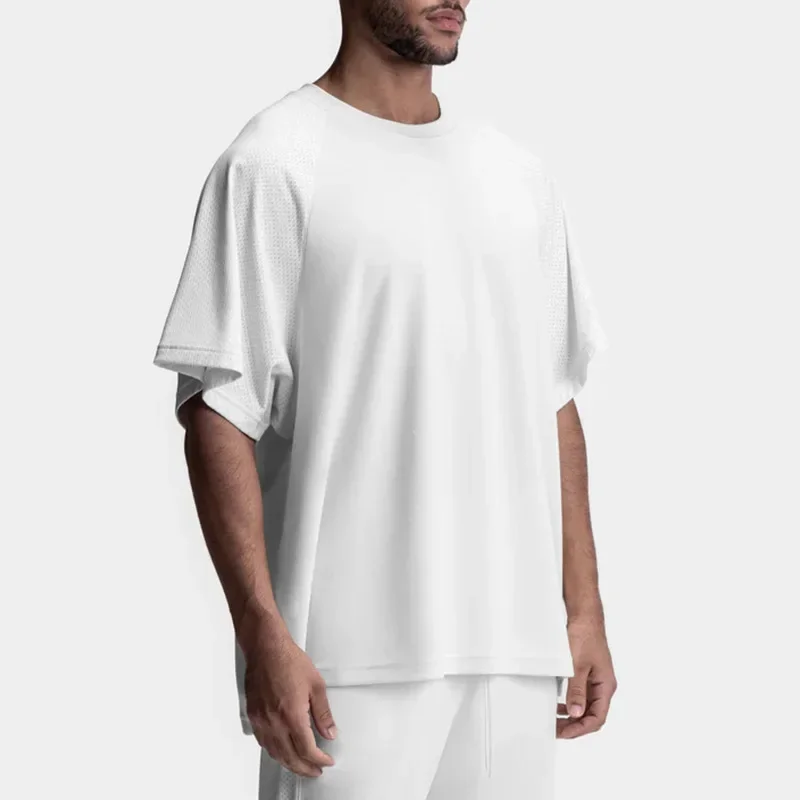 Men Quick Dry T Shirt Fitness Running Short Sleeve Shirts Summer Basketball Jersey Bodybuilding Workout Gym Training Sport Shirt