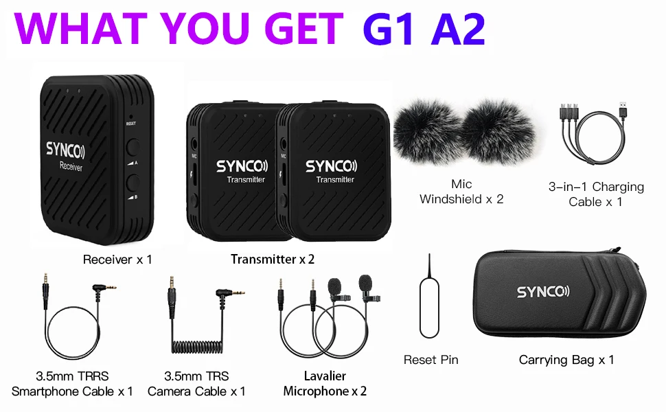 Synco-スマートフォン用マイク,g2a1,g2a2,g2 a1,a2,マイク,dslr