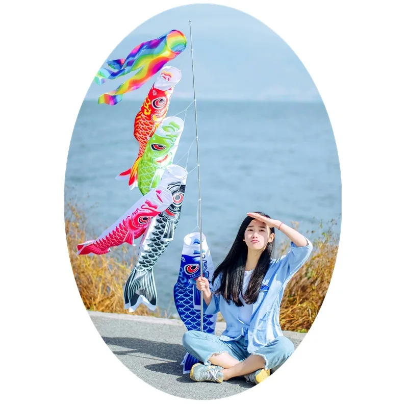 1 Pz Cartoon Fish 40Cm Carp Giapponese Windsock Streamer Fish Flag Kite Koi Nobori Koinobori 70Cm Muslimatosy Mnaco