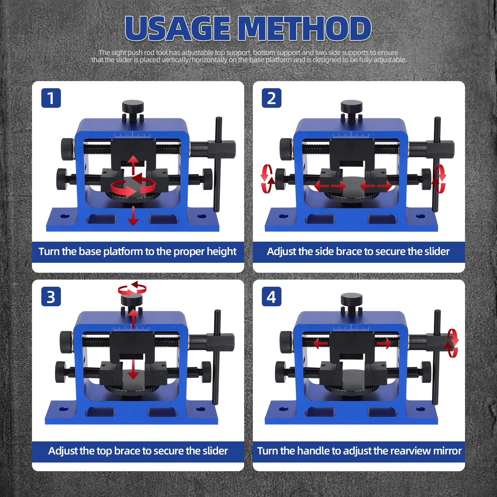 For VTUPRS Mountable Universal Pistol Dovetailed Rear Sight Pusher Tool Kit For Handguns with Free Front Sight Installation Tool