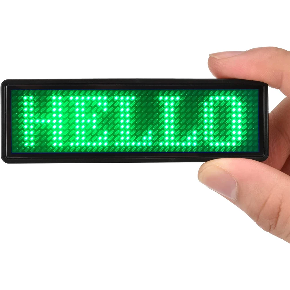 LED Bluetooth Digital Badge Insignia DIY Programmable Scrolling Message Board LED Display HD Text Digits Pattern Name Tag