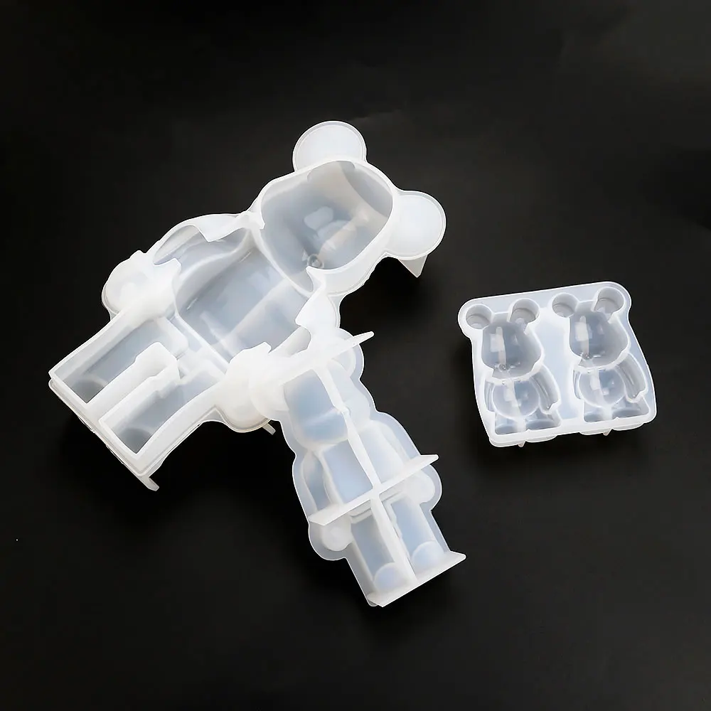 Silicone Mold For Fun Violent Bear Teddy Bear Silicone Molds DIY Crystal Drop Gel Resin Mold Mechanical Keychain Gypsum Candle Making