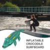 Inflatable Crocodile Surfboard Swimming Pool Floating Mat Alligator Decorative Inflation Pad Daily Use Mount 2