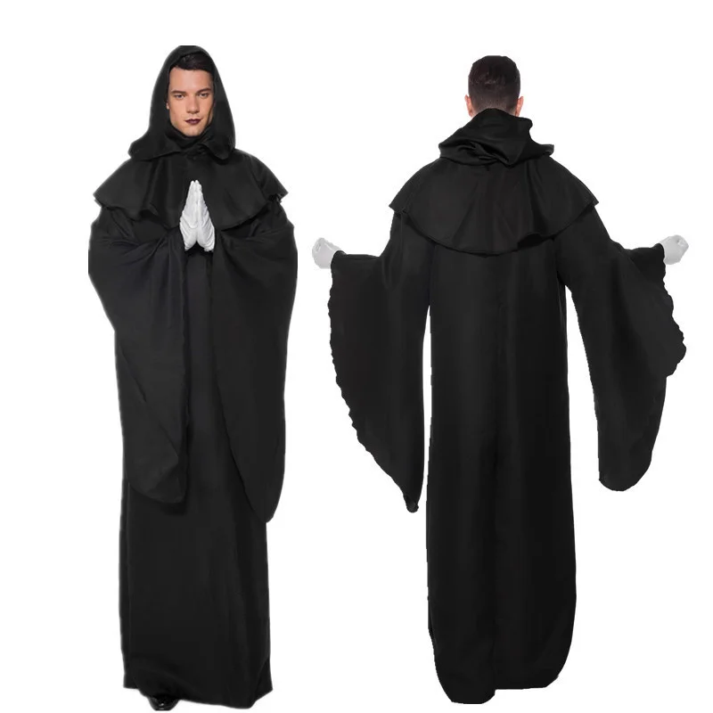 

Halloween COS Dark Evil Spirit Witch Robe Demon Followers Vampire Male Pastor Costume Priest Stage Costume