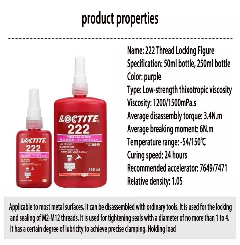 50ml 250ml Loctite 243 242 222 262 263 270 271 272 277 290 Screw Glue  Thread Adhesive Sealant 2700 2701 241 273 275 Metal Glue - AliExpress