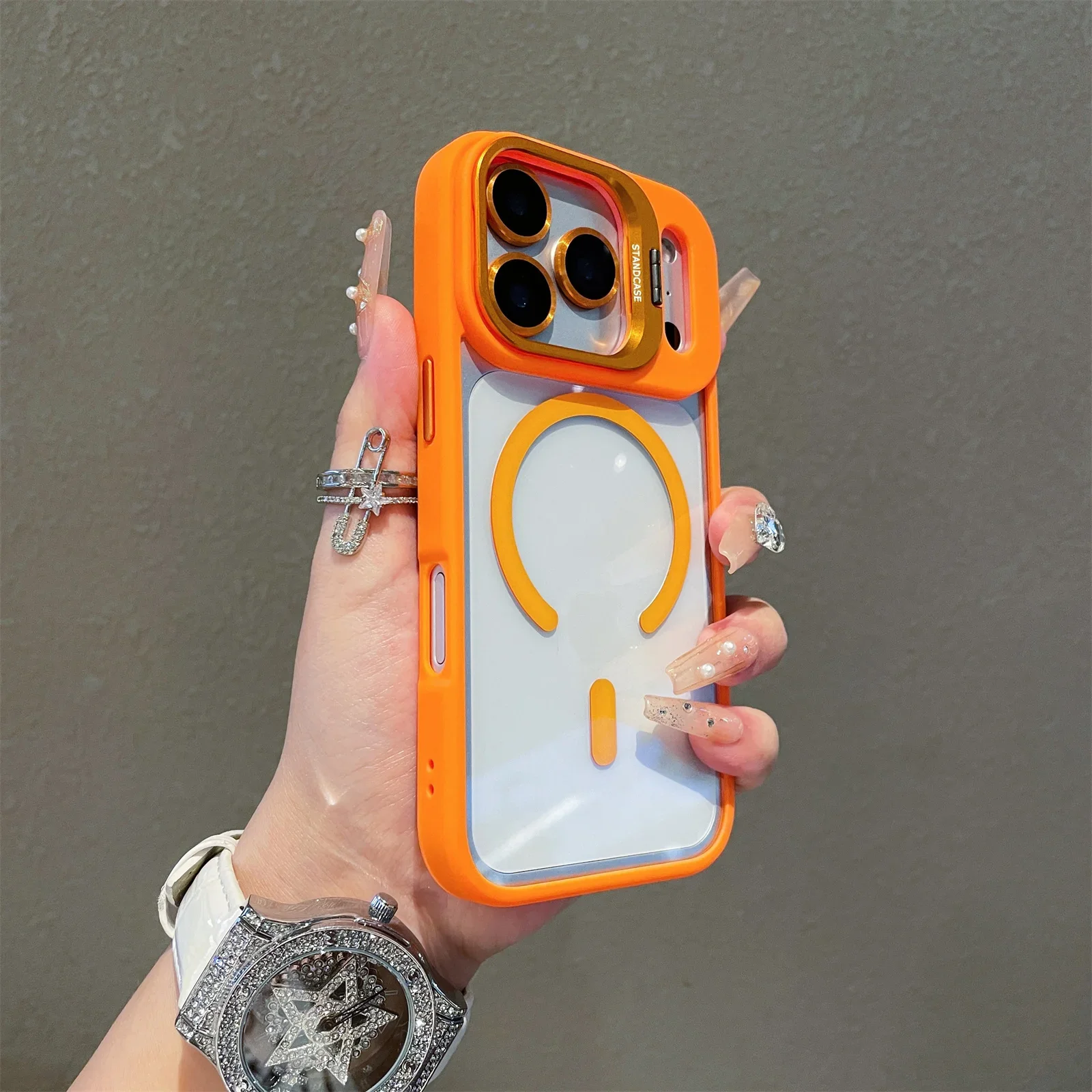 Magnetic Clear Slim Phone Case with Kickstand - Protective Cover