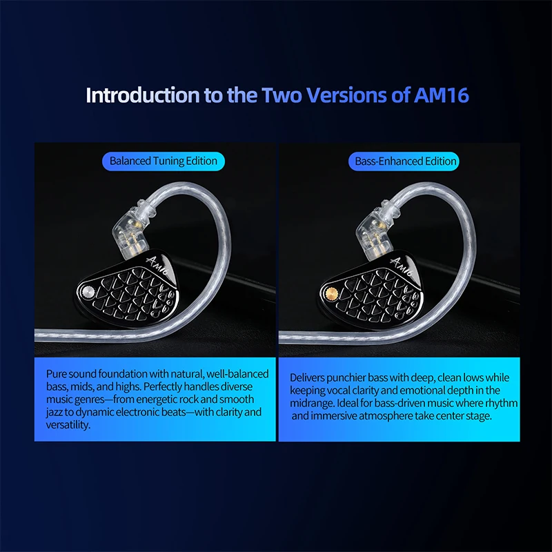 16BA Balanced Armature In-Ear Earphone Tuning HiFi Bass Enhanced Headphones 2PIN Replaceable Cable_voghion.com