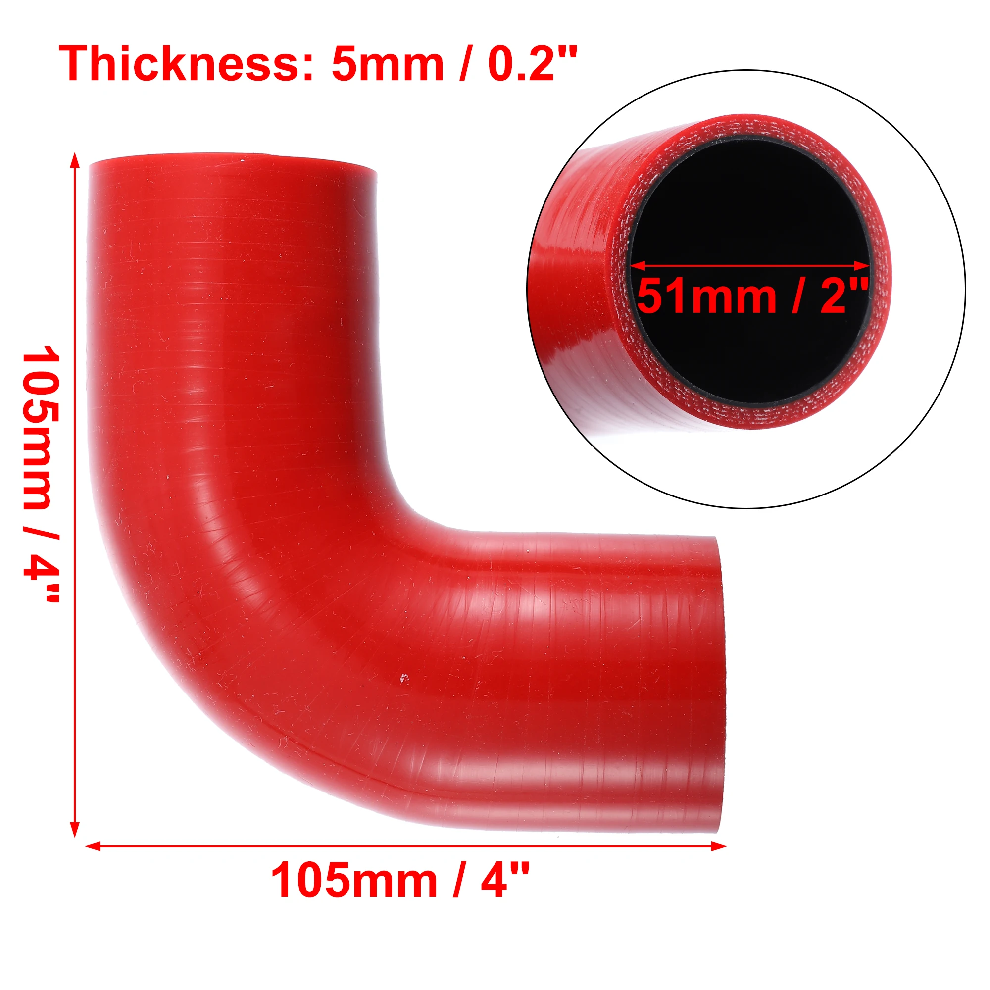 Silicone Hose Connector 32mm-76mm ID 90 Degree Silicone Reducer Hose Set with Clamp