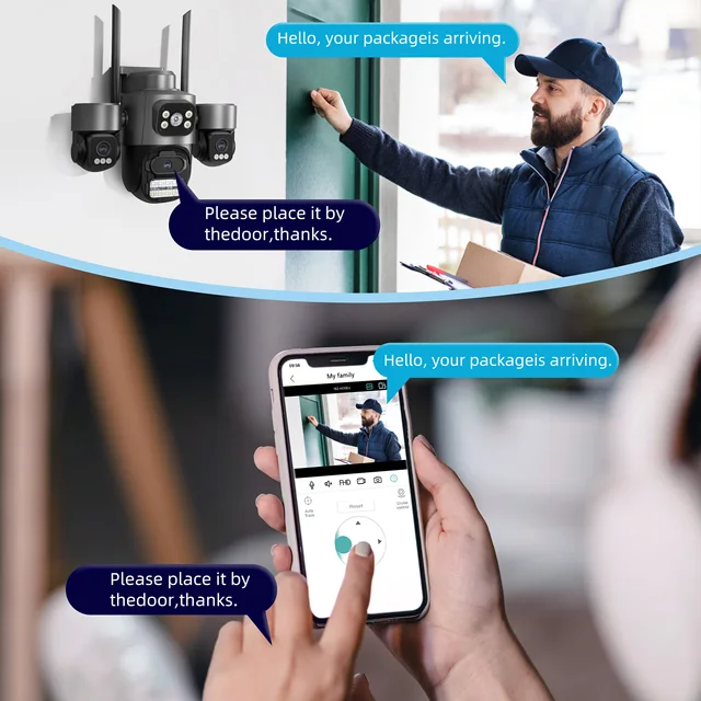 Three Screen Three Lens 15MP HD WIFI IP Camera 10MP Dual Lens Camera Auto Tracking IP66 Waterproof CCTV Video Security Cam iCsee 6