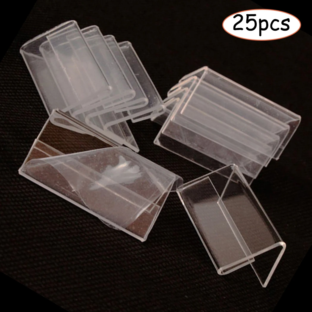 25pcs L Shape Table Sign Display Stand Name Price Card  Label Holder Counter Top Stand Retail Acrylic Clear Price Card Tag Label 3