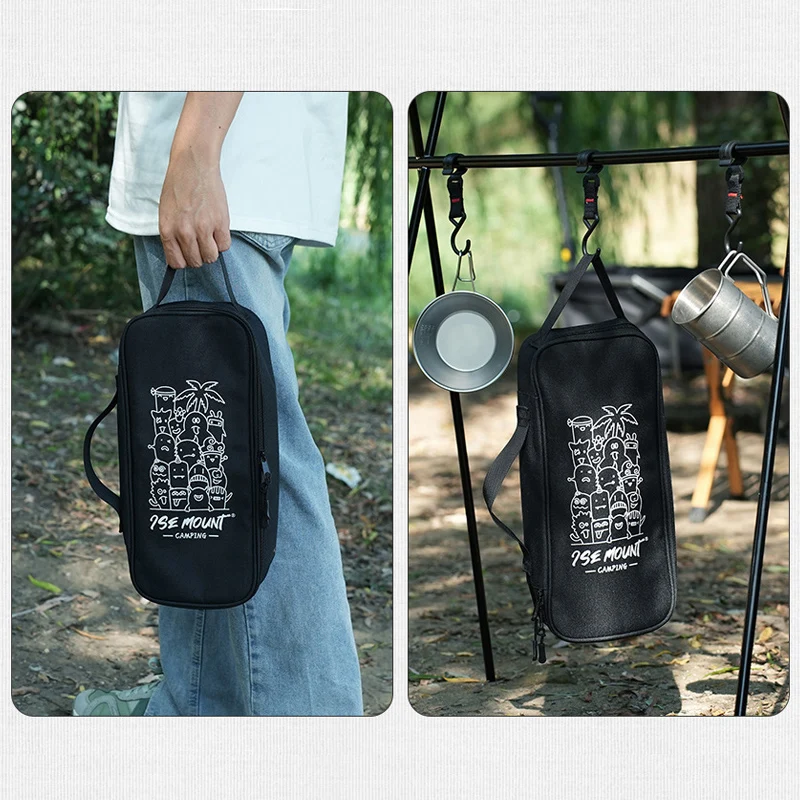 Outdoor Kitchenware Storage Bag, With Removable Drain Net Liner, Camping Tableware Storage Bag