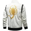 High Quality Men Leather Jacket Scorpion Embroidery Streetwear Windproof Motorcycle Biker Stand Collar Mens PU Leather Jackets 1