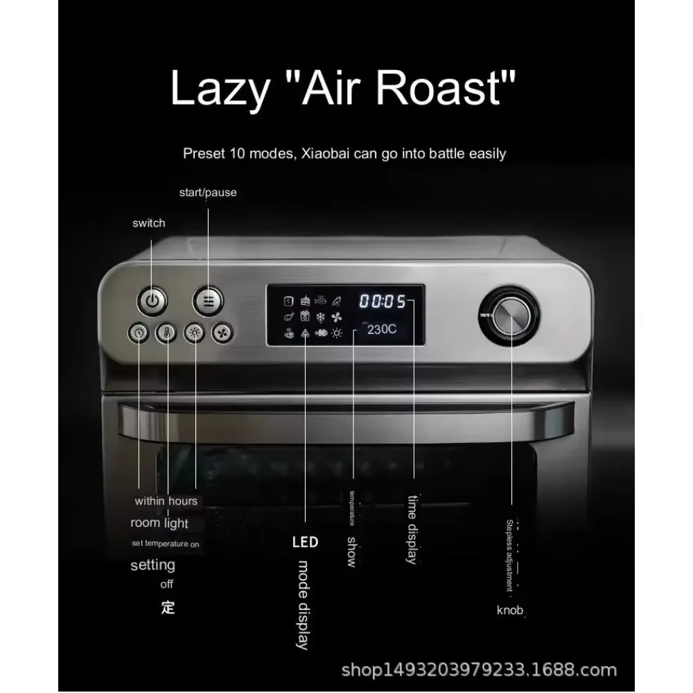 Hot Sale 24L Liter 1800w Factory Price Healthy Digital Air Fryer The Power 360 Digital Manual Air Fryer Oven