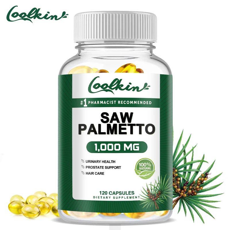 Saw Palmetto Supplement Prostate Urinary Tract Capsules Saw Palmetto Capsules 1000mg-Promotes Prostate Health Blocks DHT and Prevents Hair Loss