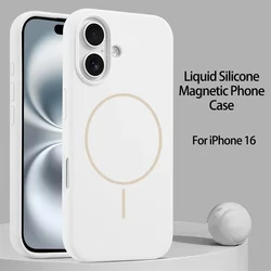 Premium Liquid Silicone MagSafe Case - Magnetic Wireless Charging, Soft Protective Cover for iPhone 14 Pro (Pure White)