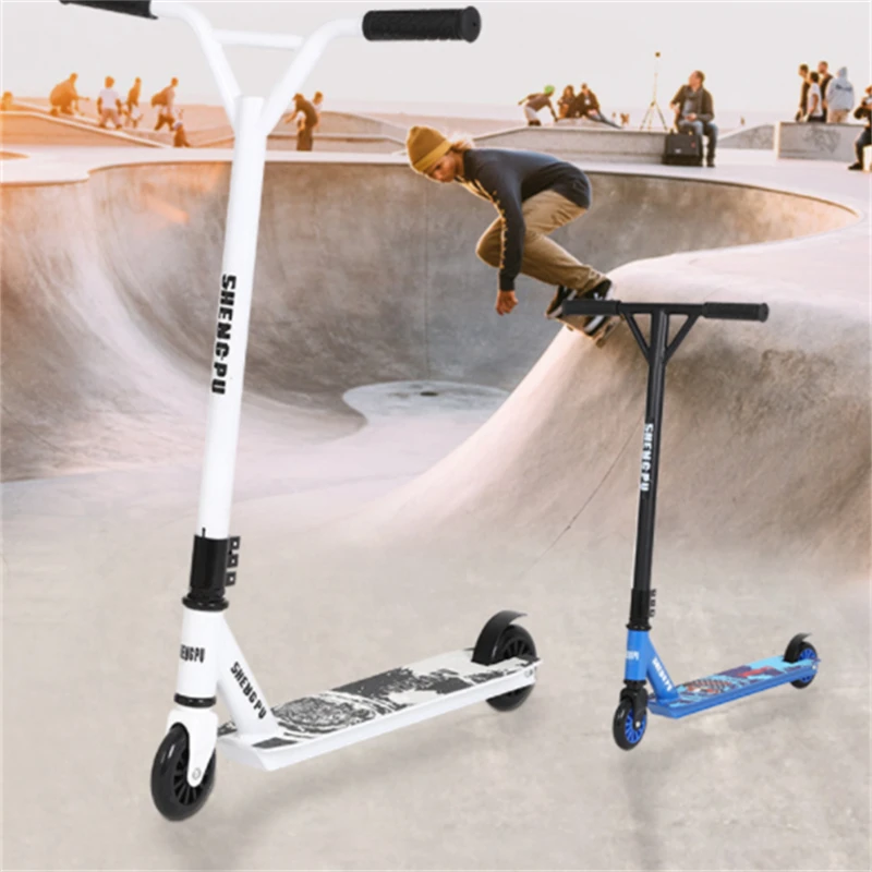 New Aluminum Alloy Stunt Scooter Two Rounds Professional Extreme Sports Scooter Freestyle Street Surfing Kick for Adult