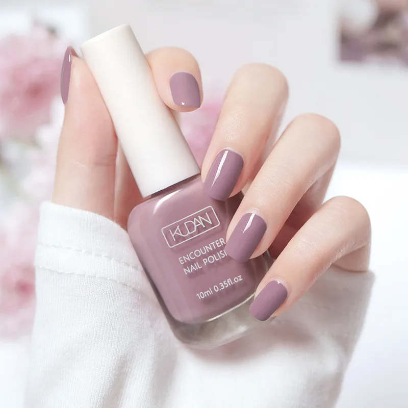 Nail Polish 10ml Water-based Long Lasting Tearable Quick Dry No Bake Semi-permanent Varnish DIY Fashion Manicure 40 Color