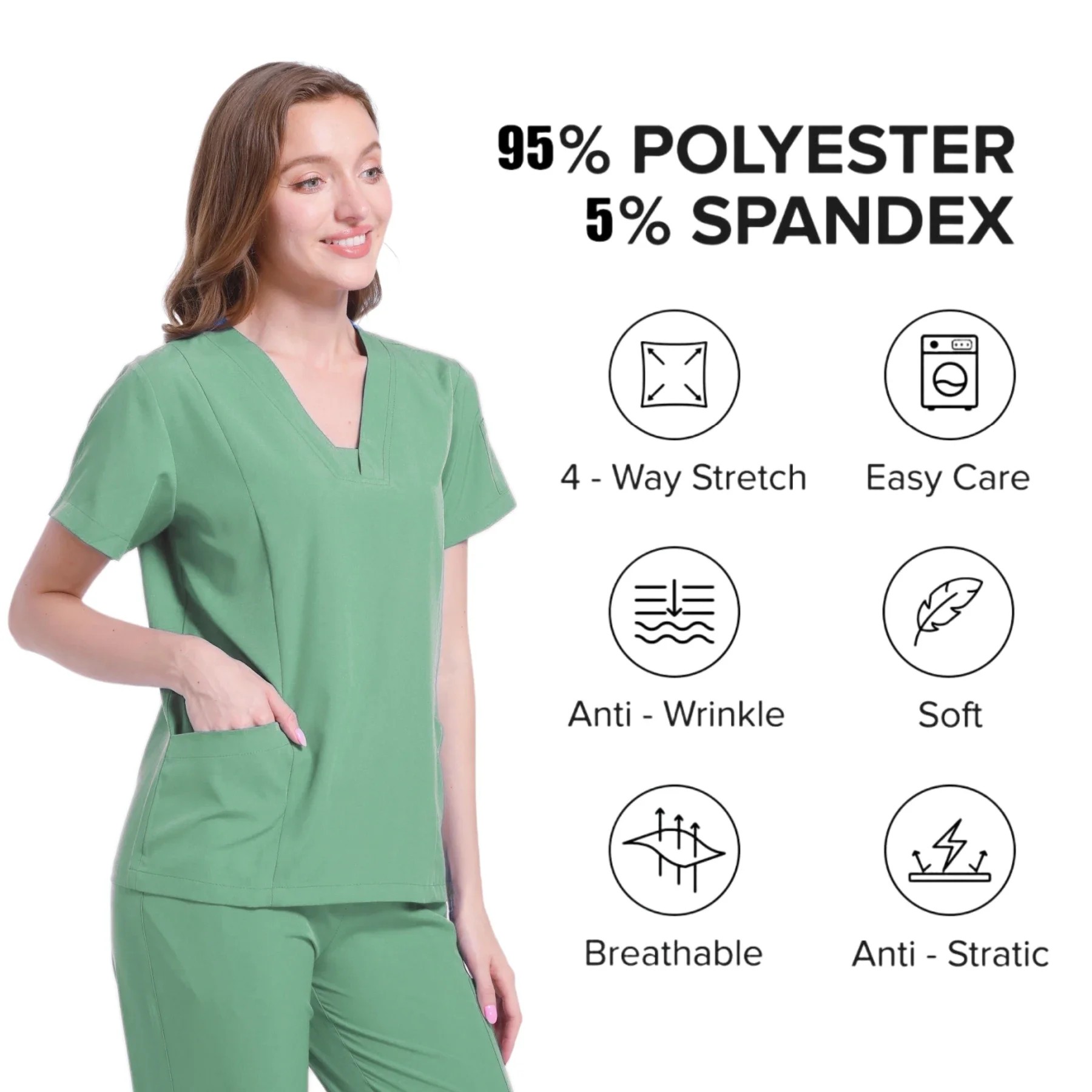 Women Medical Uniforms Elastic Scrubs Sets Hospital Surgical Gowns Short Sleeve Tops Pant Nursing Accessories Doctors Clothes