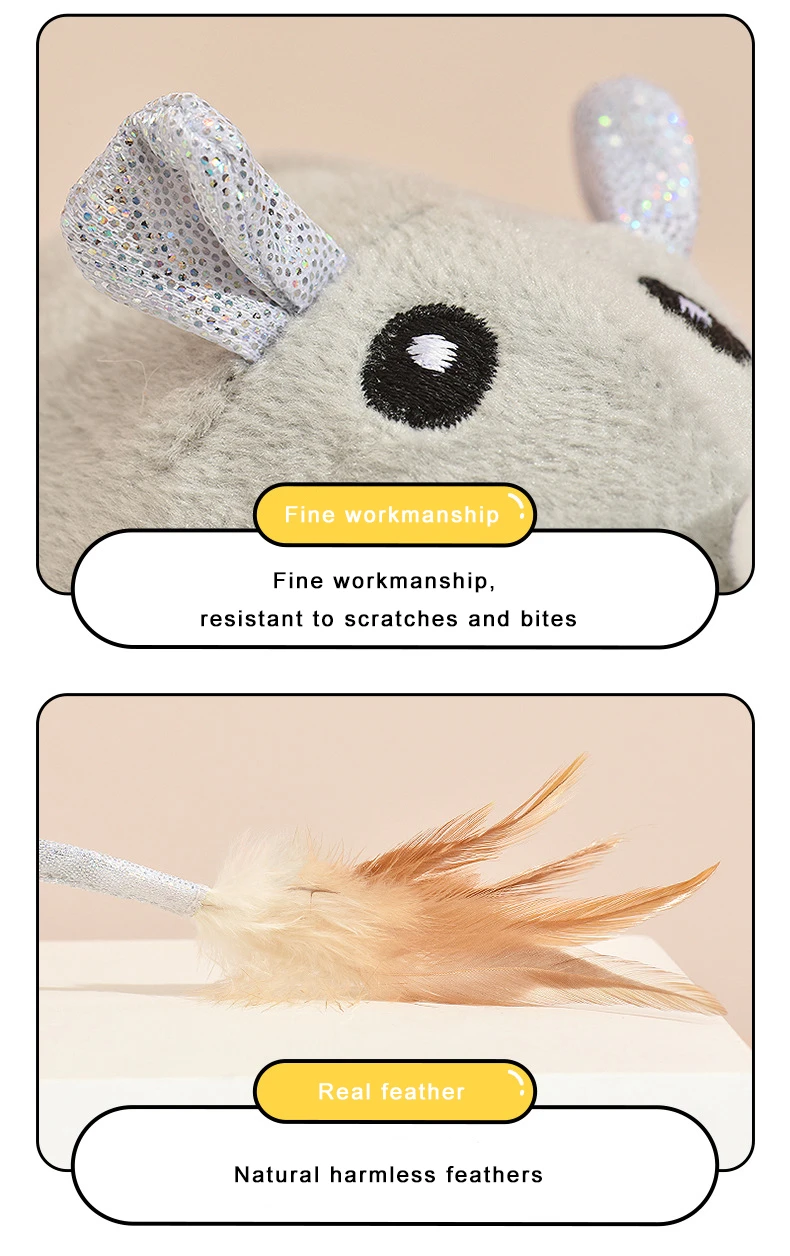 Interactive Cat Toys Mouse Mechanical Motion Electronic Mice Toy Cat Teaser Play USB Rechargeable Kitten Rat Plush Toys For Cats