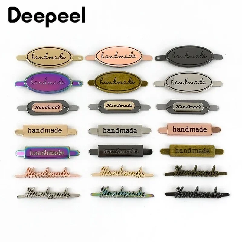 Bag Accessories 10Pcs Handmade Metal Bag Label Handcraft Decorative Tags Purse Buckles DIY Hardware Sewing Bags