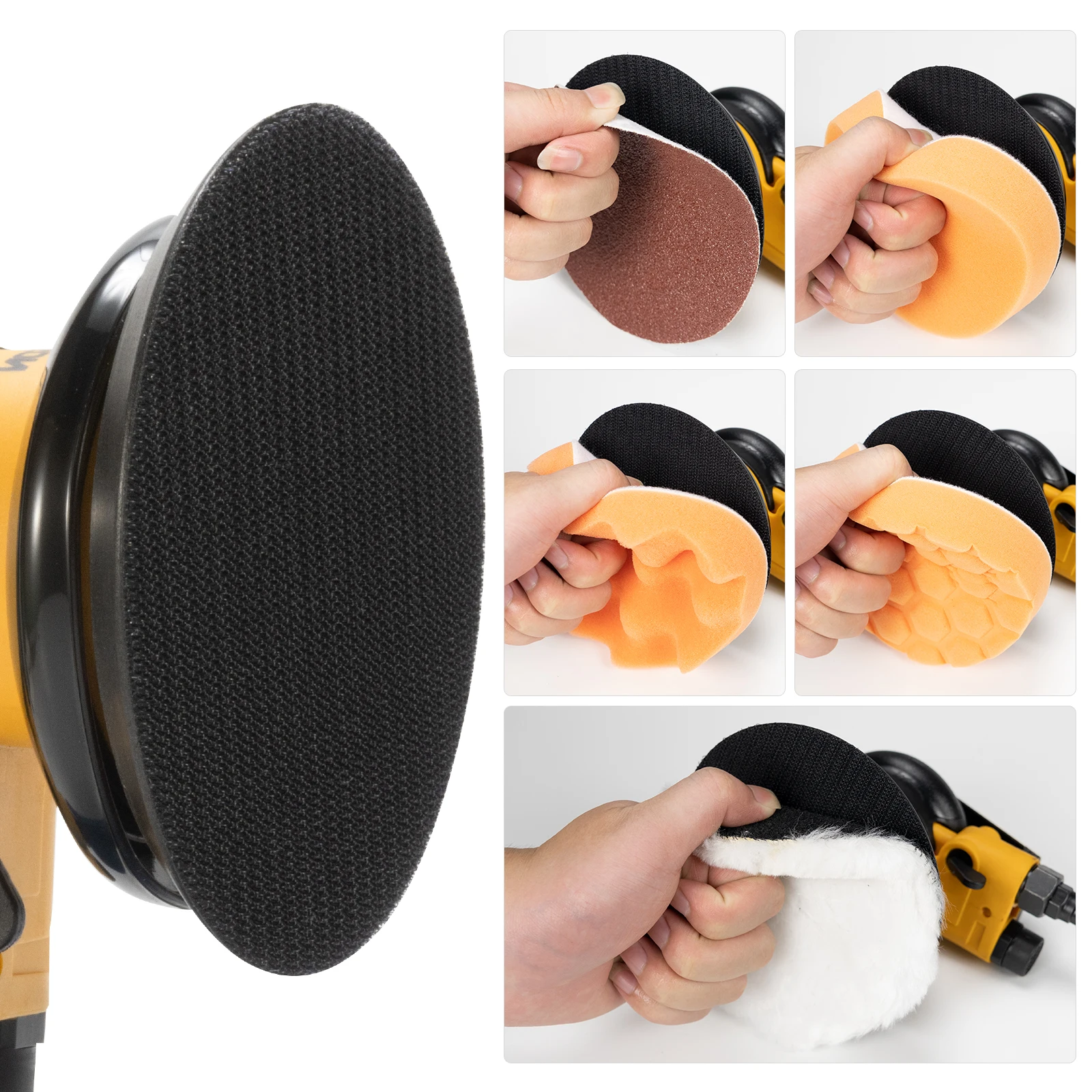 5/6 Inch Pneumatic Air Orbital Sander Polisher Tool Polishing Random Orbital Machine Grinder for Car Paint Care Rust Removal 6