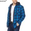 EKLENTSON Winter Mens Heavyweight Jacket Flannel Plaid Casual Jacket Detachable Hood Quilted Lined Shirts Coats Hiking Jackets 1