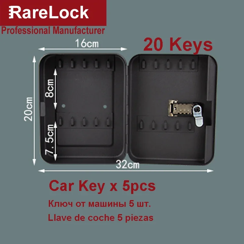 Safe Key Storage Box Combination Cabinet 3 Digital Password for Home Office Hotel Key Security Rarelock MS441 G1 key safe box