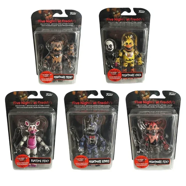 Five Nights Security Breach FNAF Game Action Figures Bear Midnight Harem Movable Joint Detachable Model Doll Toy Gift for Kids