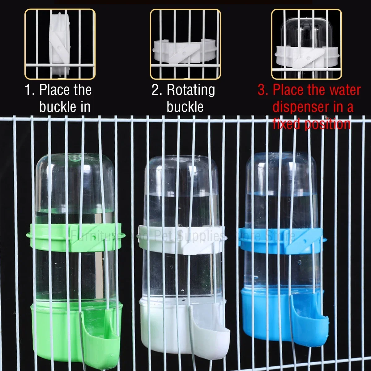 240/280ML cage-mounted pet feeder Parrot Squirrel automatic water dispenser Pet bird food box Cage Accessories Bird supplies