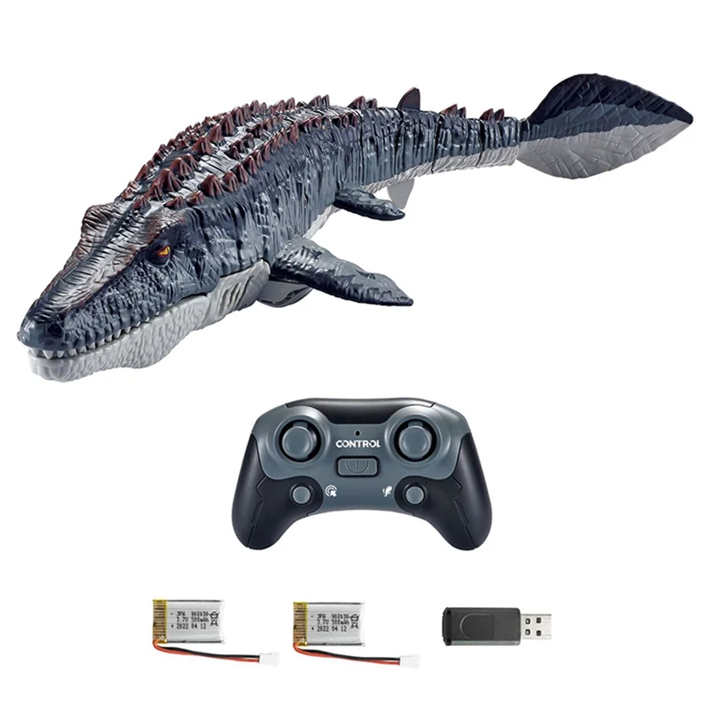 어린이를 위한 A30Z-2.4G RC 공룡, 수영장 물을 위한 빛이 있는 RC 물 RC 보트(배터리 2개 포함)