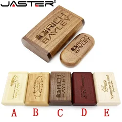 JASTER (OVER 1 PCS Free LOGO) Wooden USB + Box  Flash Drive Pendrive 4gb 8gb 16gb 32gb 64gb 128gb Memory Stick Photography Gifts