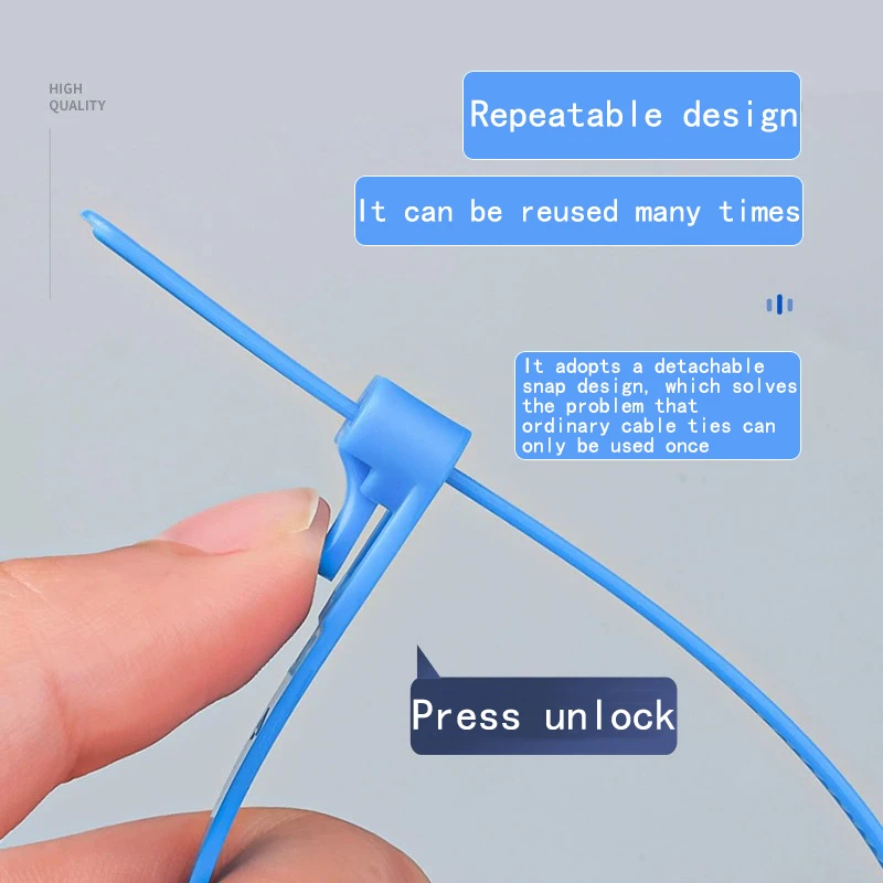 Reusable Plastic Cable Zip Ties with Slipknot Design - 50/100 Pack