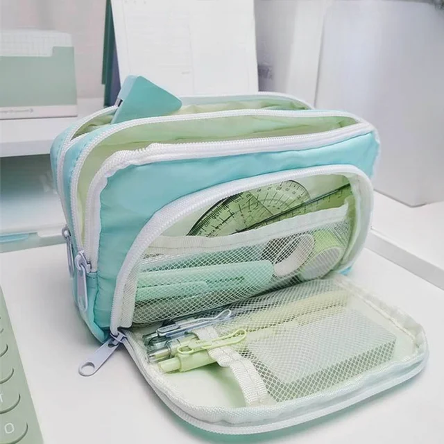 Hileyu 2 Astucci Arcobaleno In Peluche, Morbidi E Spaziosi, 21x9x6 Cm, Per Scuola E Trucco, Carini Con Palla Alla Cerniera