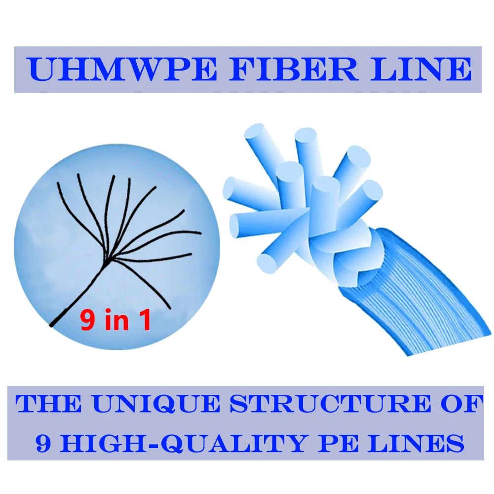9X Fishing Line UHMWPE 9 Strands Braided Line