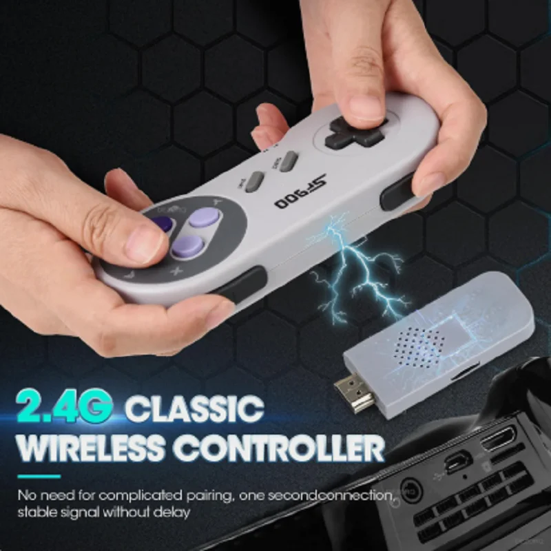 Retro Game Console With Dual Wireless Controllers For Tv Hdmi_voghion.com