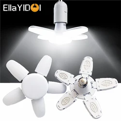 E27 LED Bulb Mini Fan Blade Garage Light Deformable AC85-265V 55W Foldable Led Light Bulb Workshop Lamp  for Home Ceiling Light